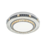 Lustra LED cu telecomanda si cristal KANNON 96W, Rotunda, lumina Rece/Calda/Neutra, Dimabila, Crom Lucios - imagine 4