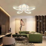 Lustra LED cu telecomanda SUNFLOWER 54W, 5 Elemente, lumina Rece/Calda/Neutra, Dimabila, Alb