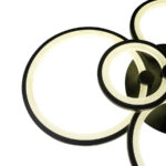 Lustra LED cu telecomanda ALANI 152W, 6 Cercuri, lumina Rece/Calda/Neutra, Dimabila, Negru - imagine 3