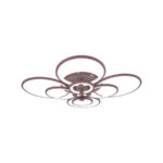 Lustra LED cu telecomanda ALANI 200W, 8 Cercuri, lumina Rece/Calda/Neutra, Dimabila, Maro - imagine 3
