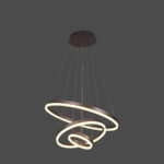 Lustra LED suspendata cu telecomanda EMANUELLE 152W, 3 Cercuri, lumina Rece/Calda/Neutra, Dimabila, Maro, Inaltime Reglabila - imagine 3