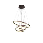 Lustra LED suspendata cu telecomanda EMANUELLE 152W, 3 Cercuri, lumina Rece/Calda/Neutra, Dimabila, Maro, Inaltime Reglabila - imagine 4