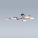 Lustra LED cu telecomanda GRUPCES 110W, 6 Elemente, lumina Rece/Calda/Neutra, Dimabila, Auriu Negru - imagine 3