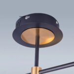 Lustra LED cu telecomanda GRUPCES 110W, 6 Elemente, lumina Rece/Calda/Neutra, Dimabila, Auriu Negru - imagine 5