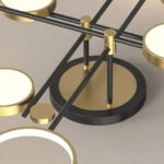 Lustra LED cu telecomanda GRUPCES 152W, 8 Elemente, lumina Rece/Calda/Neutra, Dimabila, Auriu Negru - imagine 4