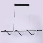 Lustra LED suspendata cu telecomanda JEREMY 94W, Liniara, lumina Rece/Calda/Neutra, Dimabila, Negru - imagine 4