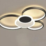 Lustra LED cu telecomanda KIAN 112W, 5 Cercuri, lumina Rece/Calda/Neutra, Dimabila, Alb Negru - imagine 4