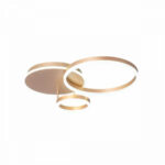 Lustra LED cu telecomanda MYRENE 110W, 2 Cercuri, lumina Rece/Calda/Neutra, Dimabila, Auriu - imagine 4