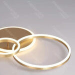 Lustra LED cu telecomanda RILIA 100W, 2 Cercuri, lumina Rece/Calda/Neutra, Dimabila, Auriu Alb  - imagine 4