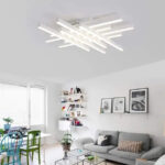 Lustra LED cu telecomanda MORA 160W, 8 Elemente, Liniara, lumina Rece/Calda/Neutra, Dimabila, Alb - imagine 3