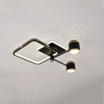 Lustra LED cu telecomanda SCARLETT 47, lumina Rece/Calda/Neutra, Dimabila, Negru