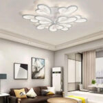 Lustra LED cu telecomanda BLOSSOM 107W, 9 Petale, lumina Rece/Calda/Neutra, Dimabila, Alb - imagine 3