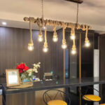 Lustra Vintage cu Franghie PEDRO, 8 x E27, Metal Maro - imagine 4