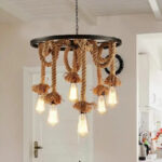 Lustra Roata, 6 x E27, Maro, Metal / Sfoara