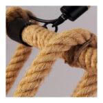Lustra Snuri Rustic 6x E27 Circulara Franghie Suspendata - imagine 4