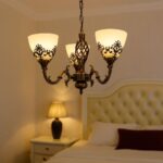 Lustra VINTAGE, tip Pendul cu brate, COTTAGE, Circulara, 3xE27, Sticla si Metal, Bronz - imagine 5