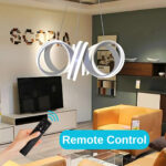 Lustra LED suspendata cu telecomanda INFINITY TWIST 180W, Ondulata, lumina Rece/Calda/Neutra, Dimabila, Alb, Inaltime Reglabila - imagine 3