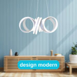 Lustra LED suspendata cu telecomanda INFINITY TWIST 180W, Ondulata, lumina Rece/Calda/Neutra, Dimabila, Alb, Inaltime Reglabila - imagine 4