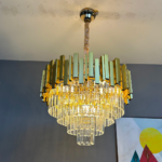 Candelabru Cristal BLOIS Eleganza, Diametru 49cm, 8x E14, Auriu Lucios, Inaltime Reglabila - imagine 5