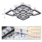 Lustra LED cu telecomanda si cristal QUADRIA SUPREMO RGB 198W, 8 Patrate, lumina Rece/Calda/Neutra, Dimabila, Crom Lucios - imagine 3