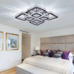 Lustra LED cu telecomanda si cristal QUADRIA SUPREMO RGB 198W, 8 Patrate, lumina Rece/Calda/Neutra, Dimabila, Crom Lucios - imagine 5