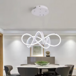 Lustra LED suspendata cu telecomanda INFINITY HALO 138W, lumina Rece/Calda/Neutra, Dimabila, Alb, Inaltime Reglabila