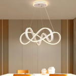 Lustra LED suspendata cu telecomanda INFINITY HALO 138W, lumina Rece/Calda/Neutra, Dimabila, Alb, Inaltime Reglabila - imagine 5