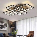 Lustra LED cu telecomanda ELLA 203W, 8 Patrate, lumina Rece/Calda/Neutra, Dimabila, Negru - imagine 3