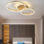 Lustra LED cu telecomanda RINOVA 66W, 2 Cercuri, lumina Rece/Calda/Neutra, Dimabila, Auriu Lucios - imagine 4