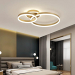Lustra LED cu telecomanda RINOVA 66W, 2 Cercuri, lumina Rece/Calda/Neutra, Dimabila, Auriu Lucios - imagine 3