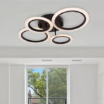 Lustra LED cu telecomanda BETTY 44W, 4 Cercuri, lumina Rece/Calda/Neutra, Dimabila, Negru - imagine 3