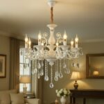 Candelabru Cristal SANSSOUCI Magno, 8xE14, Diametru 70cm, Alb - imagine 3
