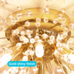 Candelabru Cristal RONDO Vivace, 5x G9, Diametru 40cm, Auriu Lucios - imagine 4