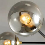 Lustra cu Abajur Rotund, PENTHOUSE Grand, 8xE27, Negru Auriu, Metal - imagine 3