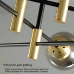 Lustra cu Abajur Rotund, PENTHOUSE Grand, 8xE27, Negru Auriu, Metal - imagine 4