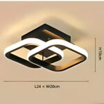 Lustra LED VERTEX Matrix Romburi Suprapuse, Rame Metalice, 11W, 2 Romburi, Lumina Rece/Calda/Neutra, Negru - imagine 4