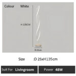 Lampadar LED Upsilon, 48W, lumina Rece/Calda/Neutra, Metal si Acril, Alb - imagine 5