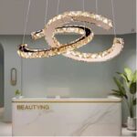 Lustra LED suspendata cu telecomanda si cristal PRISM ANTEA 40W, 2 Cercuri, lumina Rece/Calda/Neutra, Dimabila, Crom Lucios, Inaltime Reglabila - imagine 5