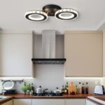 Lustra LED cu telecomanda si cristal NOVA ROTONDA 29W, 2 Cercuri, lumina Rece/Calda/Neutra, Dimabila, Negru - imagine 4