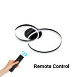 Lustra LED cu telecomanda RINOVA 66W, 2 Cercuri, lumina Rece/Calda/Neutra, Dimabila, Negru - imagine 4