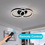 Lustra LED cu telecomanda RIGA LILITH 55W, 2 Cercuri, lumina Rece/Calda/Neutra, Dimabila, Negru - imagine 3