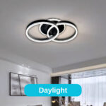 Lustra LED cu telecomanda RIGA LILITH 55W, 2 Cercuri, lumina Rece/Calda/Neutra, Dimabila, Negru - imagine 4