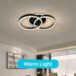 Lustra LED cu telecomanda RIGA LILITH 55W, 2 Cercuri, lumina Rece/Calda/Neutra, Dimabila, Negru - imagine 5