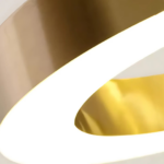 Lustra LED suspendata ANINA 34W, 1 Cerc, lumina Rece/Calda/Neutra, Dimabila, Auriu Lucios Alb, Inaltime Reglabila - imagine 3