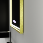 Oglinda LED Rectangulara, 80x60cm, Verite Royale Gold MotionGlow Marcello, Sistem Dezaburire, Ceas & Termometru, Dimabila - imagine 3