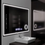 Oglinda LED Rectangulara, 120x80cm, Souverain MotionGlow Marcello, Sistem Dezaburire, Ceas & Termometru, Lupa Cosmetica, Dimabila