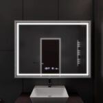 Oglinda LED Rectangulara, 120x80cm, Verite Imperial Silver Motion Glow Marcello, Sistem Dezaburire, Ceas & Termometru, Dimabila