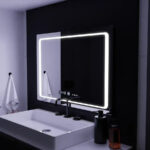Oglinda LED Rectangulara, 90x60cm, Sole Senzor Marcello, Sistem Dezaburire, Ceas & Termometru, Dimabila - imagine 5