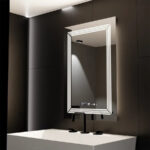 Oglinda LED Rectangulara, 60x80cm, Venezia Senzor MotionGlow Marcello, Sistem Dezaburire, Ceas & Termometru, Dimabila