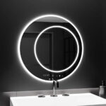 Oglinda LED Rotunda, 60cm, July Touch Marcello, Sistem Dezaburire, Ceas & Termometru, Dimabila